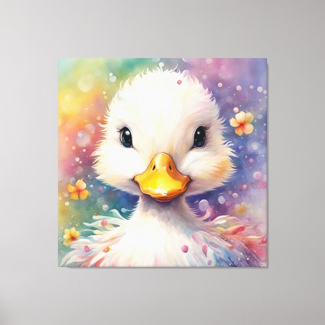 Rainbow Birds Duck 3 Canvas Print (Front)