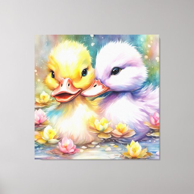 Rainbow Birds Duck 4 Canvas Print (Front)