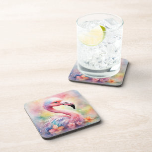 Rainbow Birds Flamingo 1 Coaster