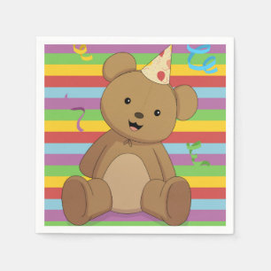 Rainbow Birthday Bear Napkins