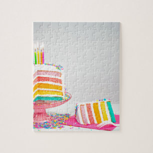 rainbow Birthday Cake Jigsaw Puzzle