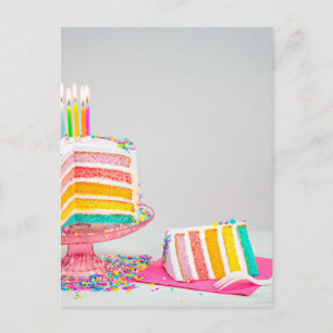 rainbow Birthday Cake Postcard