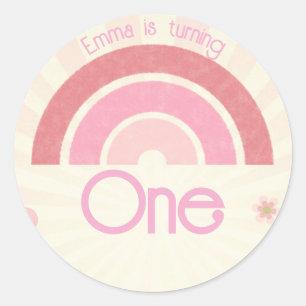 Rainbow Birthday Classic Round Sticker