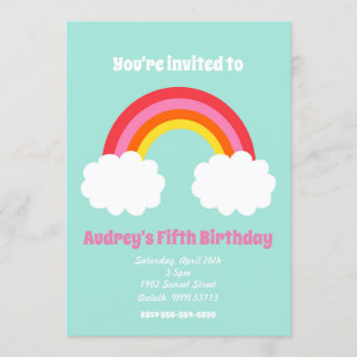 Rainbow Birthday Invitation