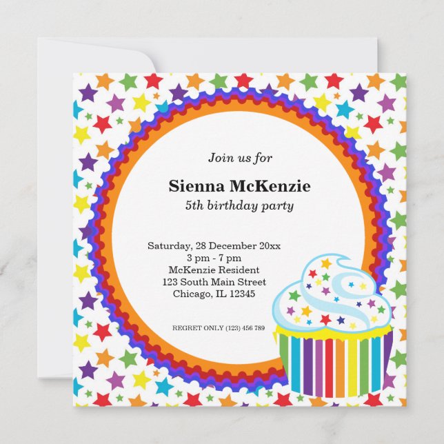 Rainbow Birthday Invitation (Front)