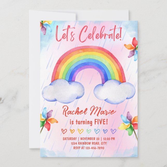 Rainbow Birthday Invitation (Front)