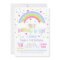 Rainbow Birthday Invitation - Girl Pastel