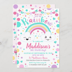 Rainbow Birthday Invitation - Rainbow Party