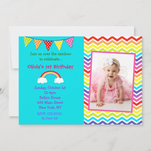 Rainbow Birthday Invitations (Front)