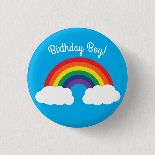 Rainbow Birthday Party 3 Cm Round Badge (Front)
