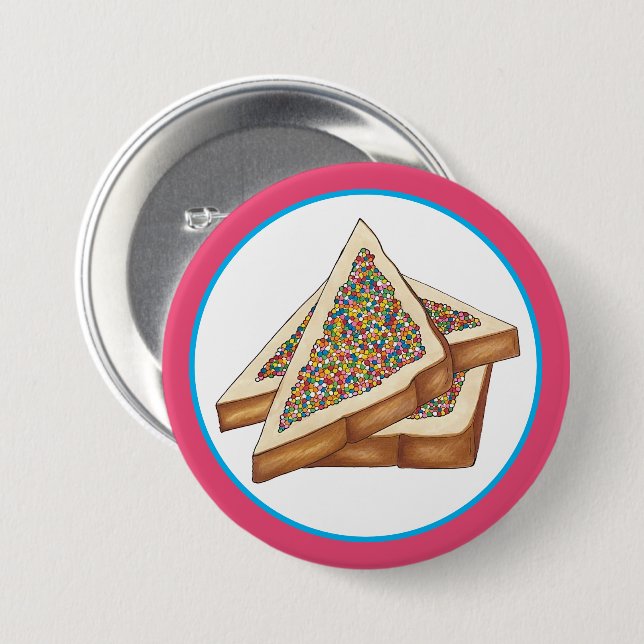 Rainbow Birthday Party Australian Fairy Bread Food 7.5 Cm Round Badge (Front & Back)
