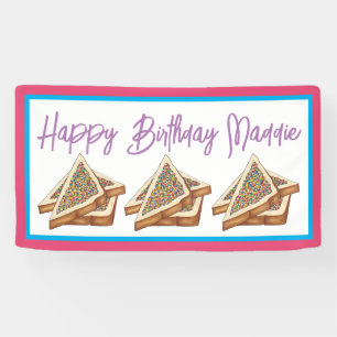 Rainbow Birthday Party Australian Fairy Bread Food Banner