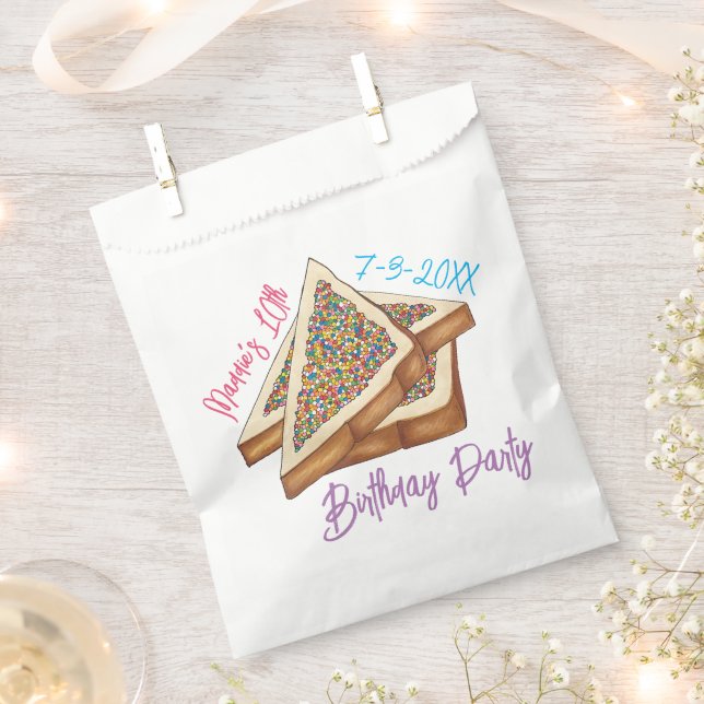 Rainbow Birthday Party Australian Fairy Bread Food Favour Bags (Clipped)