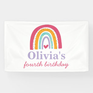 Rainbow birthday party banner