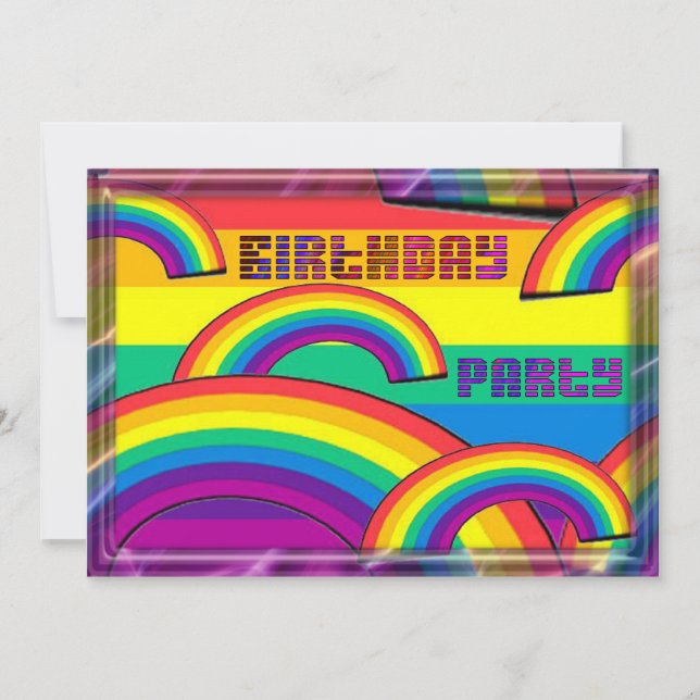 Rainbow Birthday Party Invitation (Front)