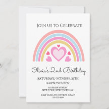 Rainbow Birthday Party Invitation