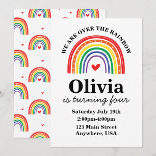 Rainbow birthday party invitation