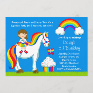 Rainbow Birthday Party Invitation