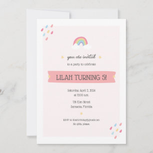Rainbow Birthday Party Invitation