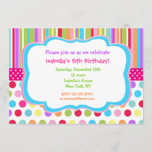 Rainbow Birthday Party Invitations