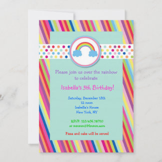 Rainbow Birthday Party Invitations