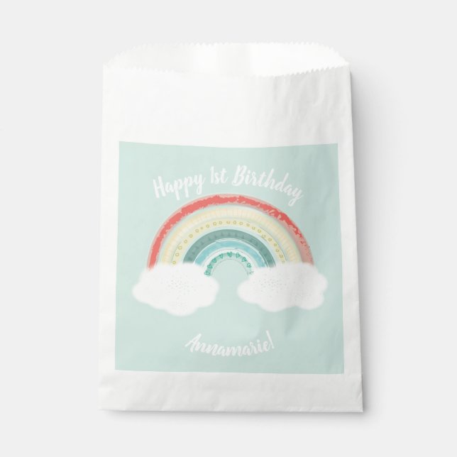 Rainbow Birthday Party Kids Favour Bags (Front)