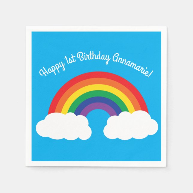 Rainbow Birthday Party Napkin (Front)