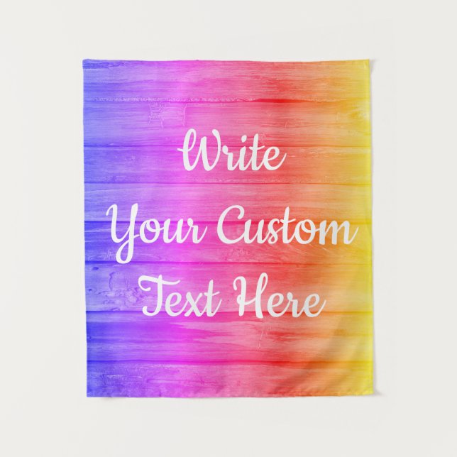 Rainbow Birthday Party Photo Booth Backdrop Prop Tapestry (Front)