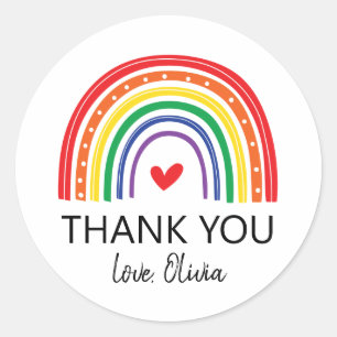 Rainbow Birthday Party Thank You Favour Sticker