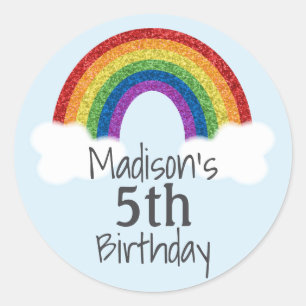 Rainbow Birthday Stickers Favour Stickers