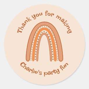 Rainbow Birthday Thank you  Classic Round Sticker