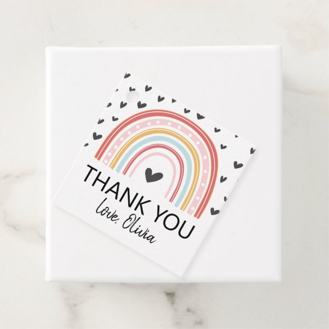 Rainbow Birthday Thank You Favour Tags (In Situ)