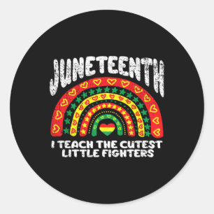 Rainbow Black History Teaching Melanin Teacher Classic Round Sticker