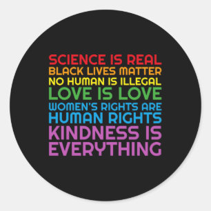 Rainbow Black Lives Science Glbtq Anti Ice Hoodie Classic Round Sticker