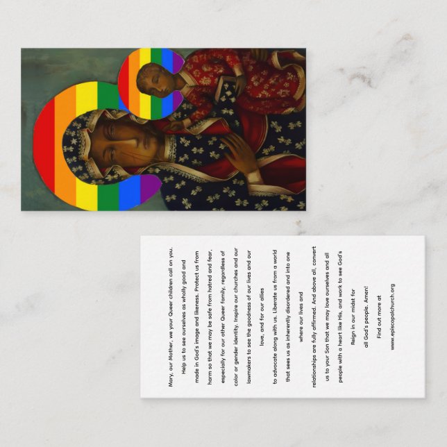 Rainbow Black Madonna Holy Card (Front/Back)