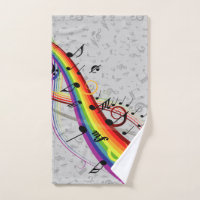 Rainbow Black Musical Notes on Grey