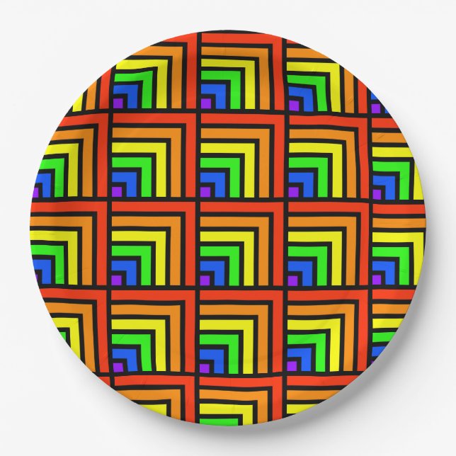 Rainbow Blacks Party Plates - set 1 (Front)
