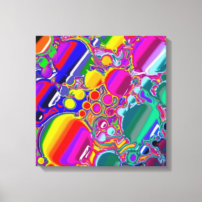 Rainbow Blast Abstract Art   Canvas Print (Front)