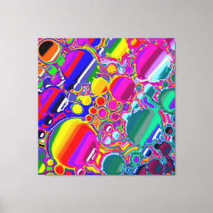 Rainbow Blast Abstract Art Canvas Print