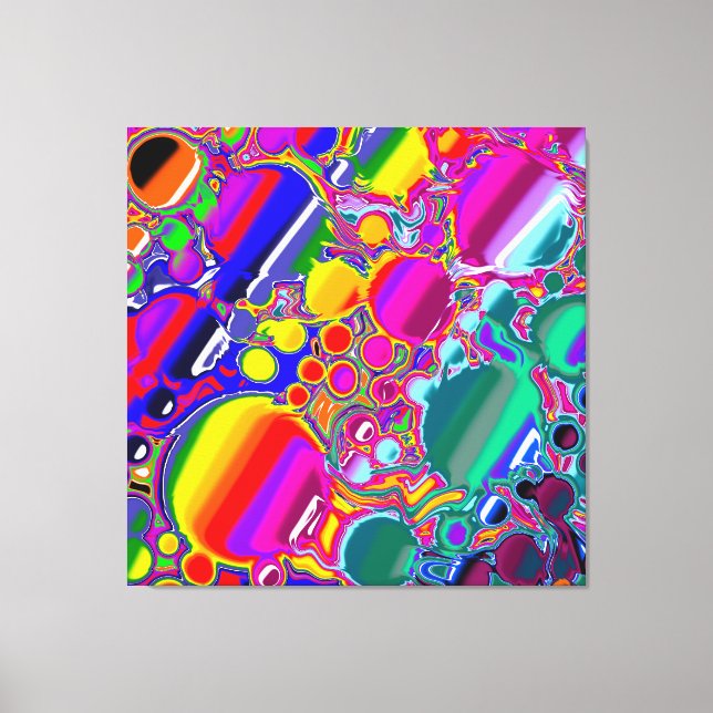 Rainbow Blast Abstract Art   Canvas Print (Front)