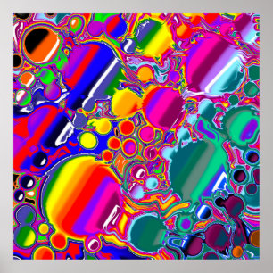 Rainbow Blast Abstract Art Poster