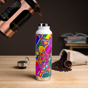 Rainbow Blast Abstract Art Water Bottle