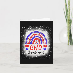 Rainbow Bleached Chd Congenital Heart Defect Aware Card