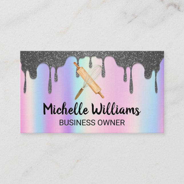 Rainbow Blend | Icing Drip | Baking Tools Business Card (Front)