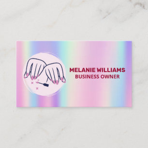 Rainbow Blend Nail Polish Beauty Salon Business Card