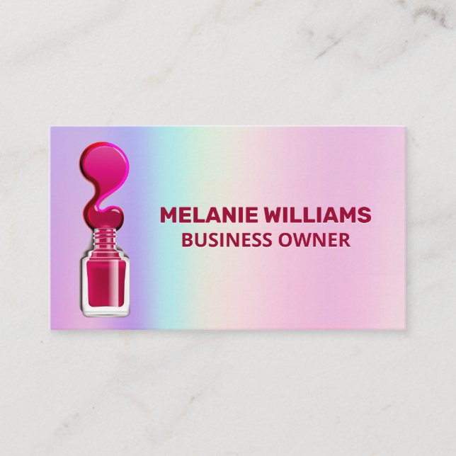 Rainbow Blend | Nail Polish Pour Business Card (Front)