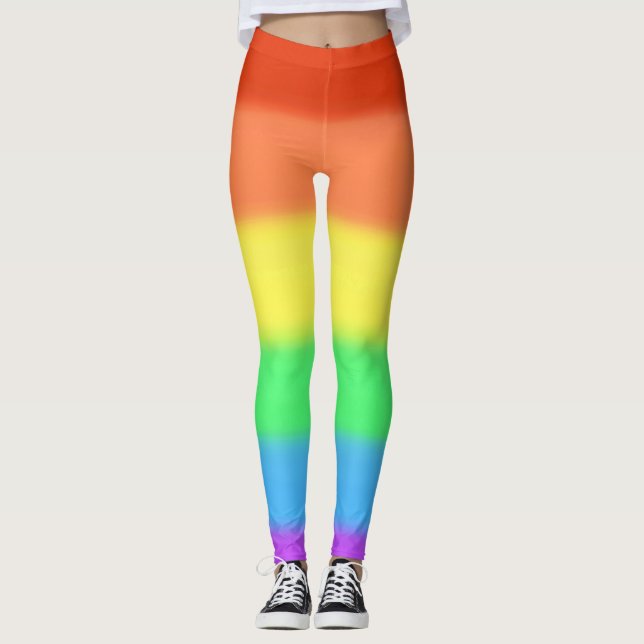 Rainbow Blends Colours Colourful Leggings (Front)