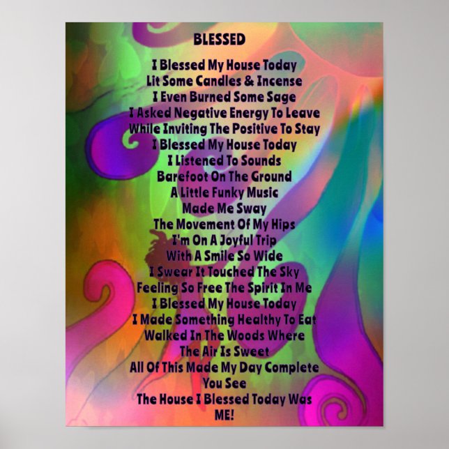 Rainbow Blessed Poem Poster (Front)