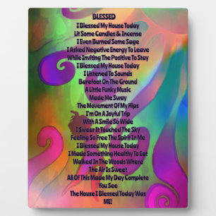 Rainbow Blessed Poem Tabletop Plaque with Easel