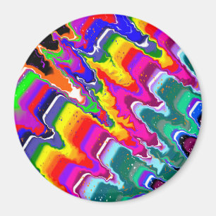 Rainbow Blip Abstract Digital Art Magnet